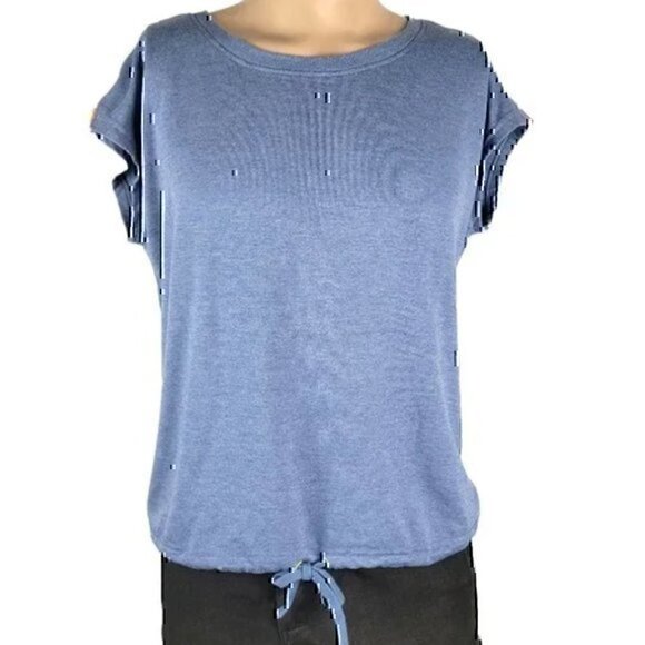 JANE AND DELANCEY Solid Blue Rainbow Shoulder Stripe Gay Pride Month Pride Top M - Picture 2 of 10